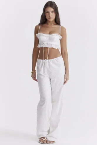 Frankie White Broderie Anglais Trousers Frankie White Broderie Anglais Trousers