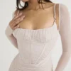 Freyja Crystal Gathered Corset Dress