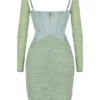 Freyja Green Gathered Corset Dress Freyja Green Gathered Corset Dress
