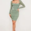 Freyja Green Gathered Corset Dress Freyja Green Gathered Corset Dress