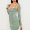 Freyja Green Gathered Corset Dress Freyja Green Gathered Corset Dress