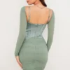 Freyja Green Gathered Corset Dress Freyja Green Gathered Corset Dress