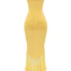 Gabbi Apricot Ruffled Front Gown