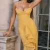 Gabbi Apricot Ruffled Front Gown
