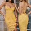Joan Apricot Lace Up Back Maxi Dress Joan Apricot Lace Up Back Maxi Dress
