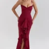 Gabbi Wine Ruffled Front Gown Gabbi Wine Ruffled Front Gown