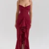 Gabbi Wine Ruffled Front Gown Gabbi Wine Ruffled Front Gown