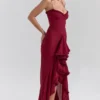 Gabbi Wine Ruffled Front Gown Gabbi Wine Ruffled Front Gown