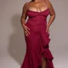 Gabbi Wine Ruffled Front Gown Gabbi Wine Ruffled Front Gown