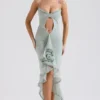 Gabriella Pistachio Ruffled Front Gown Gabriella Pistachio Ruffled Front Gown