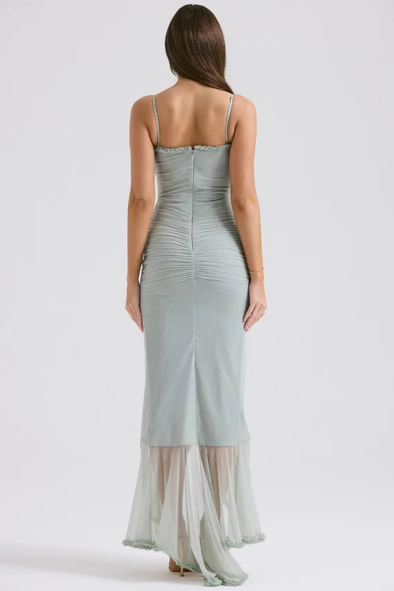 Gabriella Pistachio Ruffled Front Gown Gabriella Pistachio Ruffled Front Gown