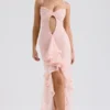 Gabriella Soft Peach Ruffled Front Gown Gabriella Soft Peach Ruffled Front Gown