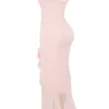 Gabriella Soft Peach Ruffled Front Gown Gabriella Soft Peach Ruffled Front Gown
