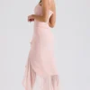 Gabriella Soft Peach Ruffled Front Gown Gabriella Soft Peach Ruffled Front Gown