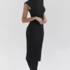 Gaia Black Cashmere Blend Turtle Neck Midi Dress Gaia Black Cashmere Blend Turtle Neck Midi Dress