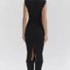 Gaia Black Cashmere Blend Turtle Neck Midi Dress Gaia Black Cashmere Blend Turtle Neck Midi Dress