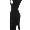 Gaia Black Cashmere Blend Turtle Neck Midi Dress Gaia Black Cashmere Blend Turtle Neck Midi Dress