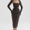 Gaia Black Lace Corset Midi Dress Gaia Black Lace Corset Midi Dress