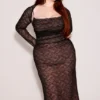 Gaia Black Lace Corset Midi Dress Gaia Black Lace Corset Midi Dress