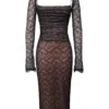 Gaia Black Lace Corset Midi Dress Gaia Black Lace Corset Midi Dress