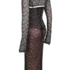 Gaia Black Lace Corset Midi Dress Gaia Black Lace Corset Midi Dress