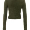 Gene Khaki Soft Fluffy Knit Cardigan