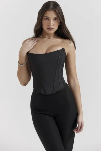 Genevieve Black Lace Back Corset