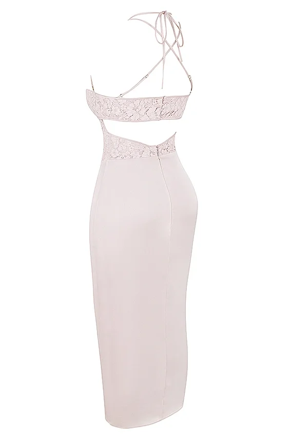 Georgia Crystal Satin and Lace Midi Dress Georgia Crystal Satin and Lace Midi Dress