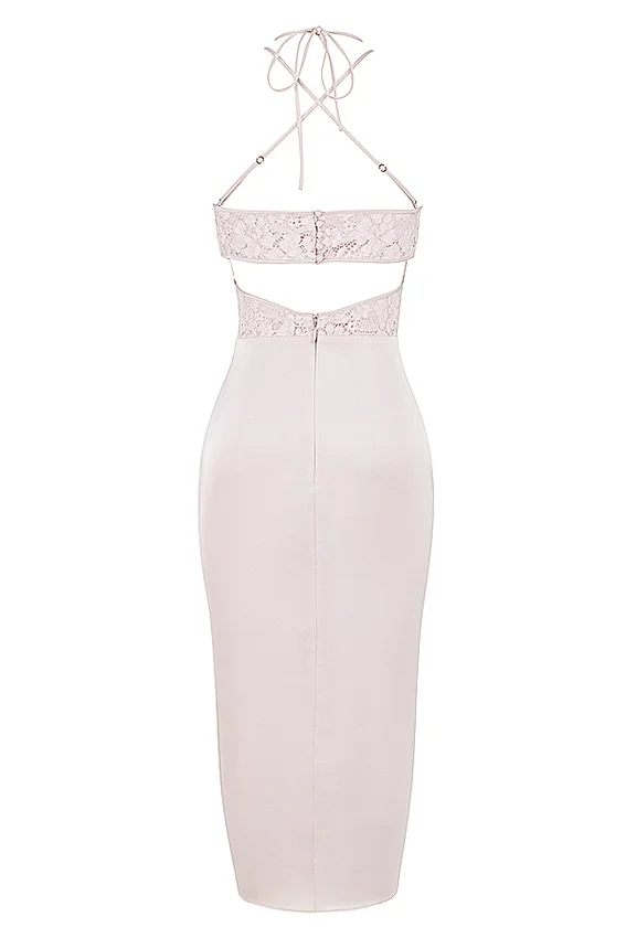 Georgia Crystal Satin and Lace Midi Dress Georgia Crystal Satin and Lace Midi Dress
