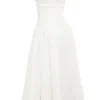 Georgiana White Cotton Strapless Midi Sundress Georgiana White Cotton Strapless Midi Sundress