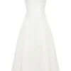 Georgiana White Cotton Strapless Midi Sundress Georgiana White Cotton Strapless Midi Sundress
