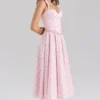 Georgie Pink Rose Print Stretch Cotton Halter Neck Midi Dress Georgie Pink Rose Print Stretch Cotton Halter Neck Midi Dress