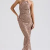 Giada Rose Gold Embroidered Sequinned Gown Giada Rose Gold Embroidered Sequinned Gown