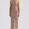 Giada Rose Gold Embroidered Sequinned Gown Giada Rose Gold Embroidered Sequinned Gown