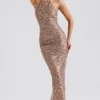 Giada Rose Gold Embroidered Sequinned Gown Giada Rose Gold Embroidered Sequinned Gown