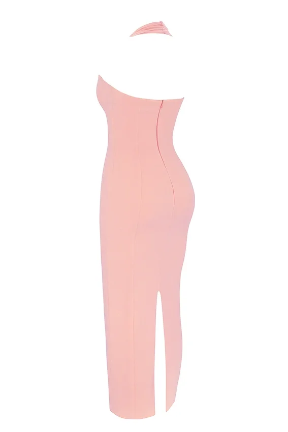Gianina Sorbet Crepe Halter Maxi Dress Gianina Sorbet Crepe Halter Maxi Dress