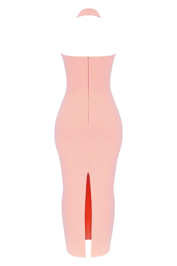 Gianina Sorbet Crepe Halter Maxi Dress Gianina Sorbet Crepe Halter Maxi Dress