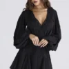 Gianna Black Hand Beaded Georgette Mini Dress – Limited Edition