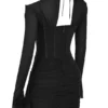 Gianna Black Real Silk Corset Mini Dress Gianna Black Real Silk Corset Mini Dress