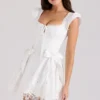 Giglio White Broderie Anglais Frill Mini Dress Giglio White Broderie Anglais Frill Mini Dress