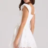 Giglio White Broderie Anglais Frill Mini Dress Giglio White Broderie Anglais Frill Mini Dress