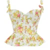Gigou Royal Rose Print Peplum Cotton Corset