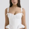 Gigou White Peplum Cotton Corset Gigou White Peplum Cotton Corset