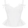 Gigou White Peplum Cotton Corset Gigou White Peplum Cotton Corset