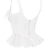 Gigou White Peplum Cotton Corset Gigou White Peplum Cotton Corset