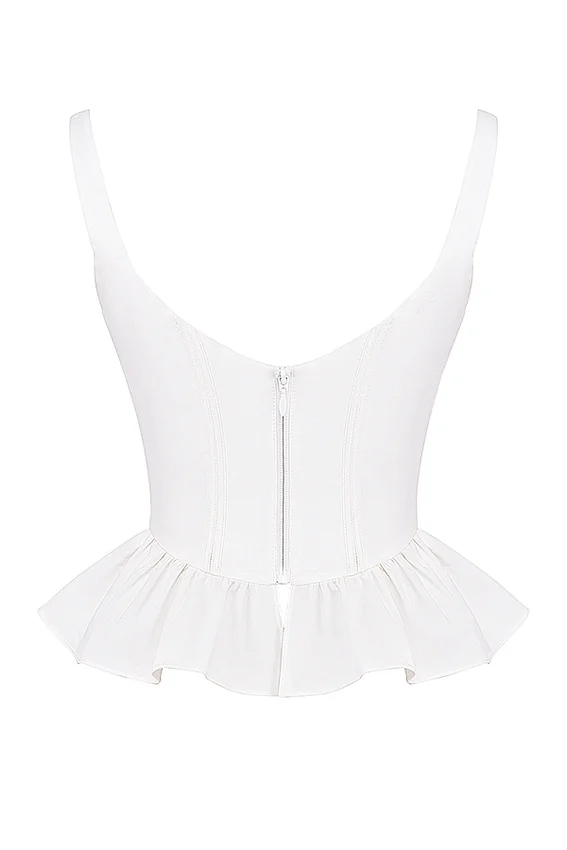 Gigou White Peplum Cotton Corset Gigou White Peplum Cotton Corset