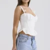 Gigou White Peplum Cotton Corset Gigou White Peplum Cotton Corset