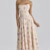 Gina Ivory Sweet Peony Floral Print Strapless Maxi Dress Gina Ivory Sweet Peony Floral Print Strapless Maxi Dress