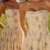 Gina Ivory Sweet Peony Floral Print Strapless Maxi Dress Gina Ivory Sweet Peony Floral Print Strapless Maxi Dress