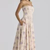 Gina Ivory Sweet Peony Floral Print Strapless Maxi Dress Gina Ivory Sweet Peony Floral Print Strapless Maxi Dress